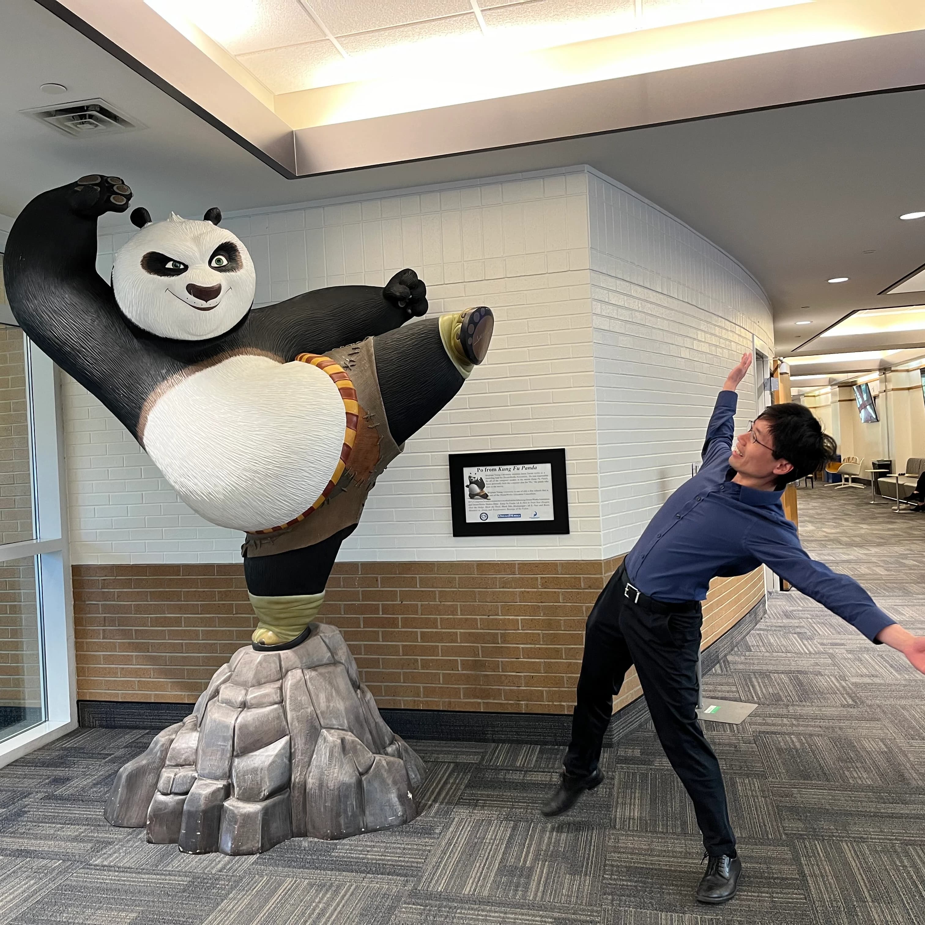 Po-Shen Loh getting kicked by Kung Fu Panda