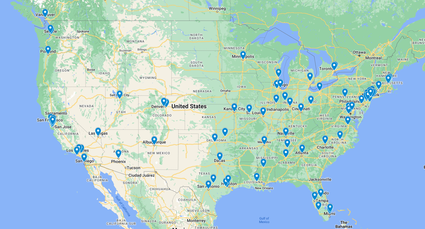 2023 Tour Stop Map